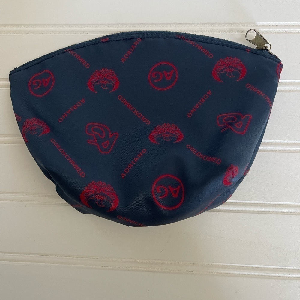 Adriano Goldschmeid Make Up Cosmetic Bag Red Blue 8x6